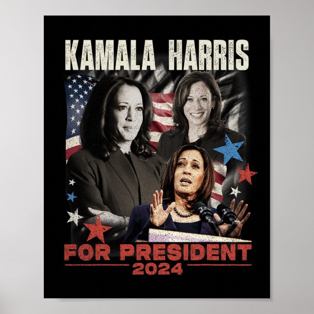 President Kamala Harris We're Not Going Back 2024  Poster (Front)