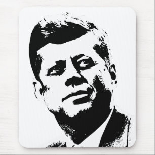 President Kennedy -- Black and White Mouse Mat