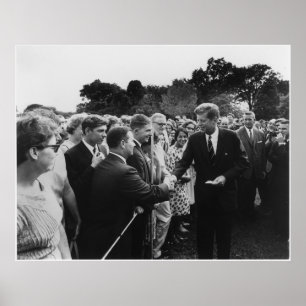President Kennedy Greets Peace Corps Volunteers Poster