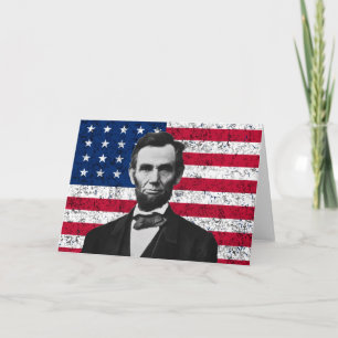 President Lincoln and The American Flag Card