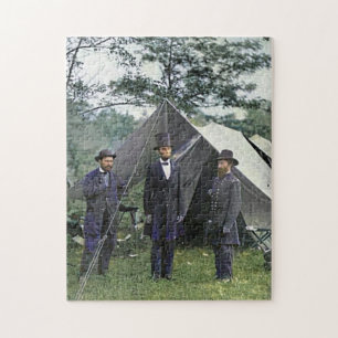 President Lincoln Antietam Maryland Colour Redux Jigsaw Puzzle