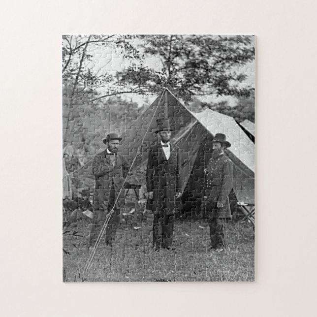 President Lincoln at Antietam Maryland Civil War Jigsaw Puzzle (Vertical)