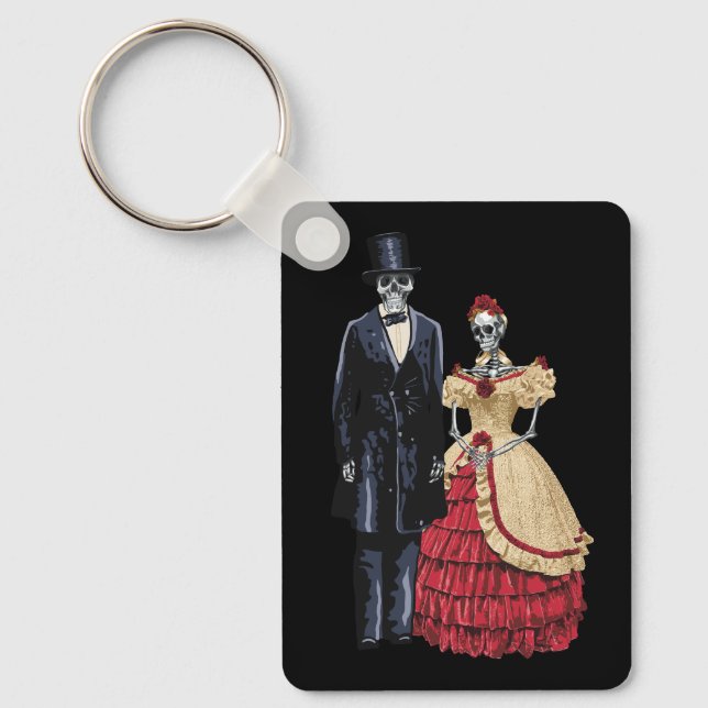 President Lincoln Skeleton, Halloween Skeleton Key Ring (Front)