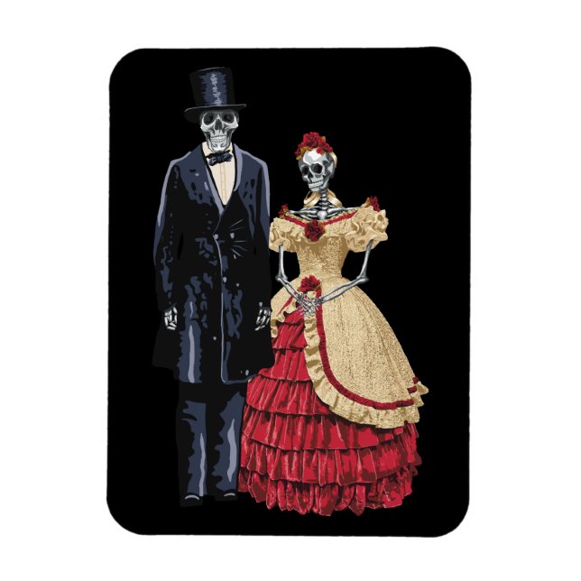 President Lincoln Skeleton, Halloween Skeleton Magnet (Vertical)