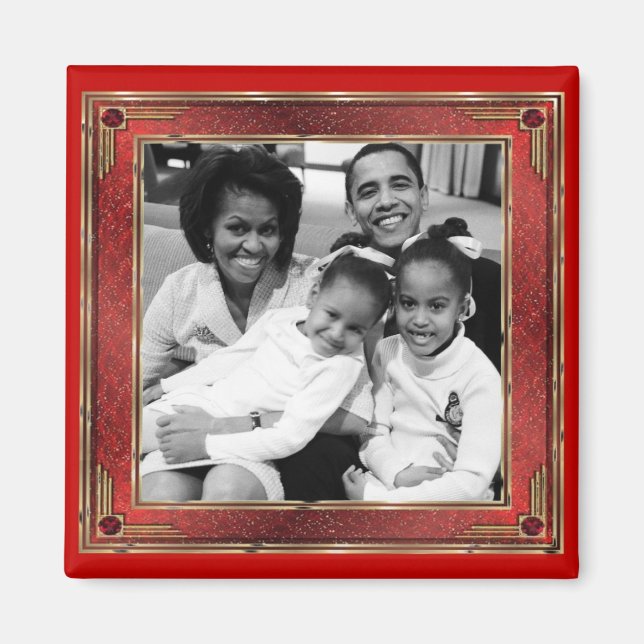 President Obama 1st Family Keepsakes Magnet (Front)