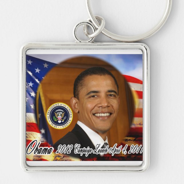President Obama 2012 Campaign Launch Key Ring (Front)