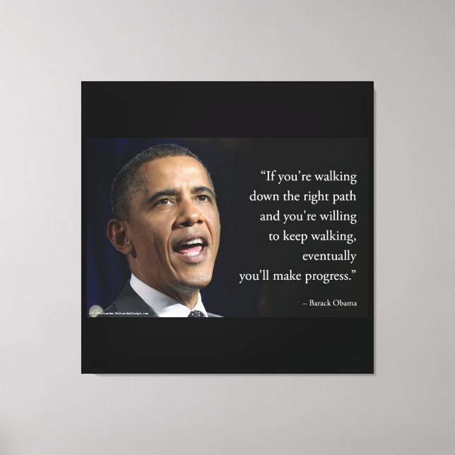 President Obama And "Make Progress" Quote  Canvas Print (Front)