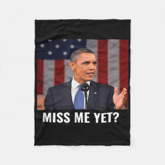 President Obama And The American Flag Funny Gift Fleece Blanket