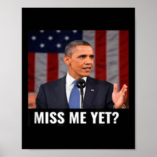 President Obama And The American Flag Funny Gift Poster