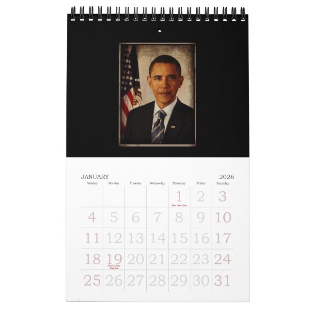 President Obama & Family Pictures Calendar (Jan 2026)