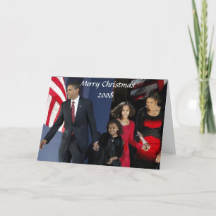 President Obama First Family Christmas 2008 Holiday Card