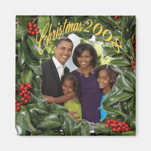 President Obama First Family Christmas 2008 Magnet