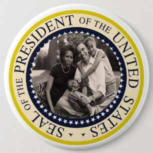 President Obama First Family Commemorative 6" 6 Cm Round Badge