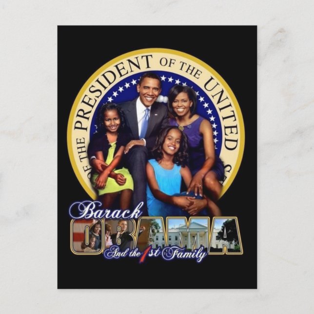 President Obama & First Family Postcard (Front)