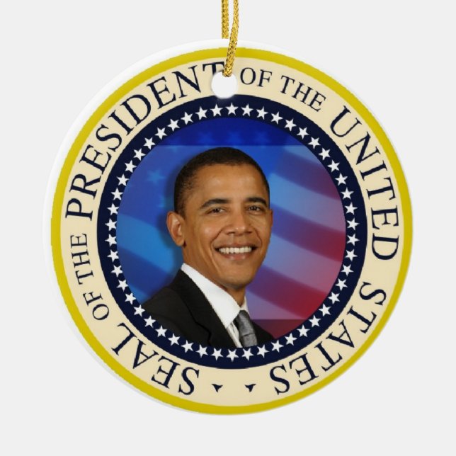 President Obama Inauguration Ceramic Tree Decoration (Front)