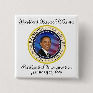 PRESIDENT OBAMA Inauguration Commemorative 15 Cm Square Badge