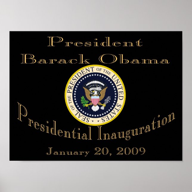PRESIDENT OBAMA Inauguration Commemorative Poster (Front)