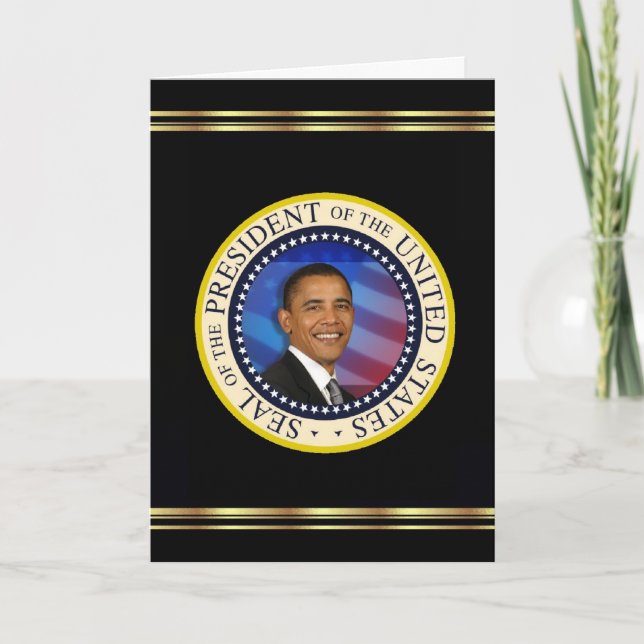 President Obama Keepsake Christmas 2008 Elegant Holiday Card (Front)