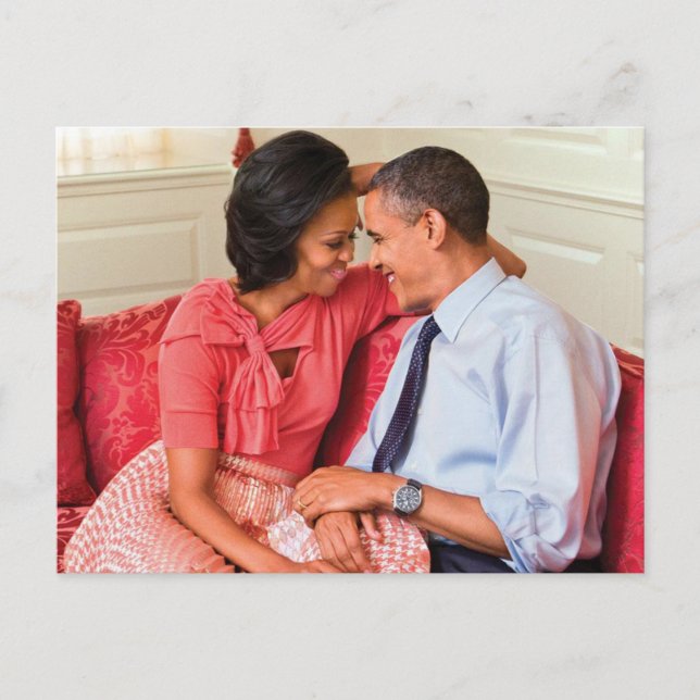 President Obama Michelle Obama in Love Sweet Love Postcard (Front)