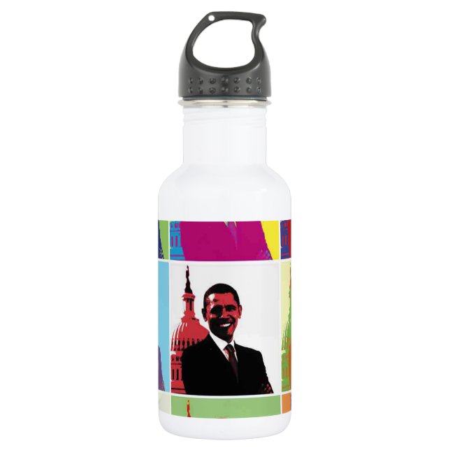 President Obama Pop Art 532 Ml Water Bottle (Front)