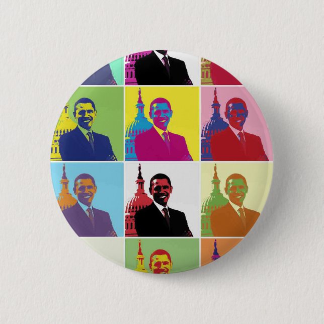 President Obama Pop Art 6 Cm Round Badge (Front)