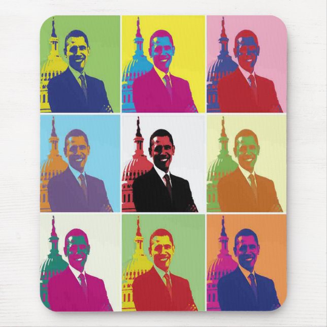 President Obama Pop Art Mouse Mat (Front)