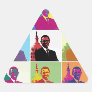 President Obama Pop Art Triangle Sticker