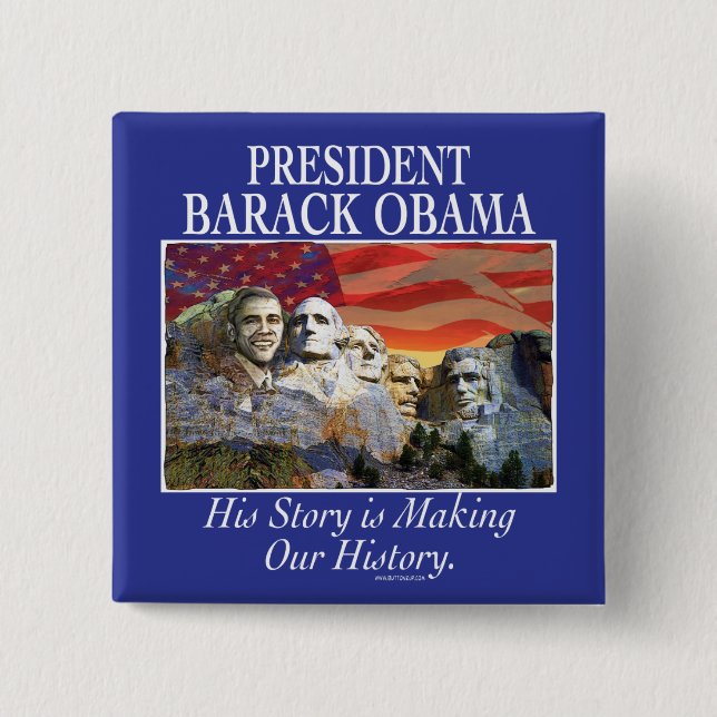 President Obama Rushmore Gear 15 Cm Square Badge (Front)