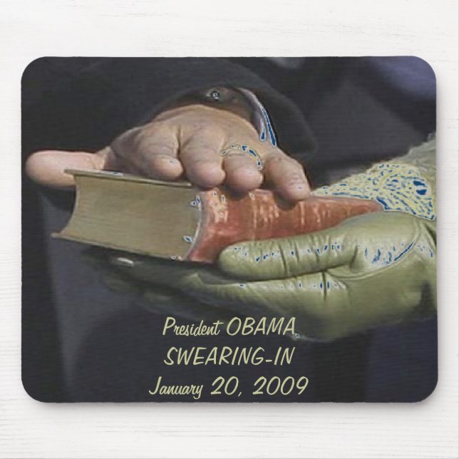 President Obama SWEARING-IN Commemorative Mouse Mat (Front)