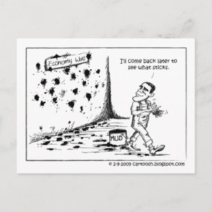 President Obama Throwing Mud Postcard