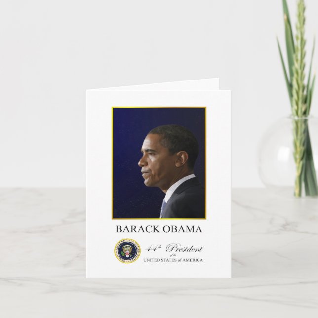 President Obama with Elegant Greeting Card (Front)