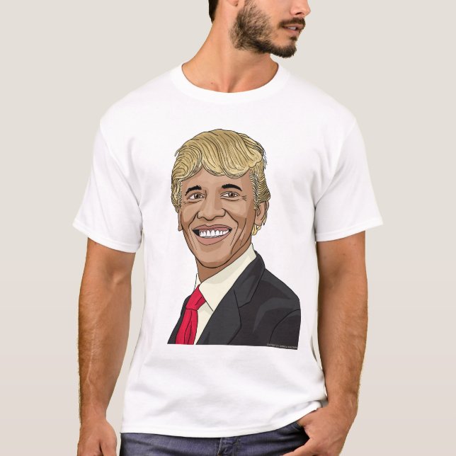 President Obama with Trump's Hair T-Shirt (Front)