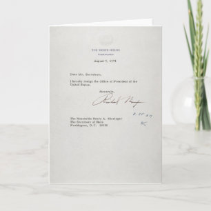 President Richard M. Nixon Resignation Letter Card