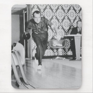 President Richard Nixon Bowling At The White House Mouse Mat