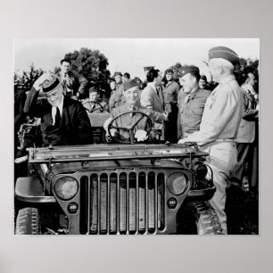 President Roosevelt and General Patton - 1943 Poster