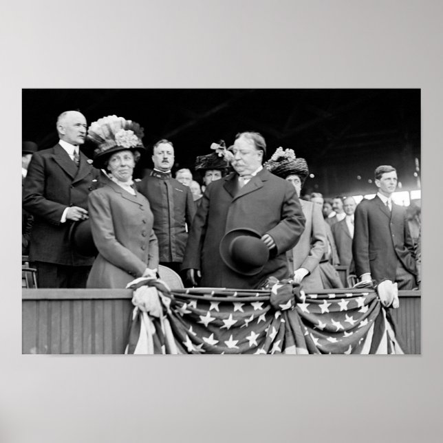 President Taft and Nellie Taft At Baseball Game Poster (Front)