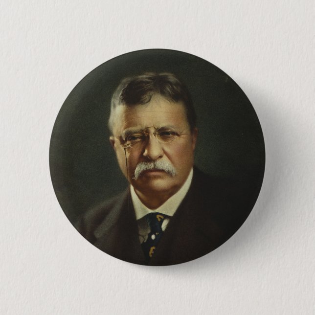 President Theodore Roosevelt by Forbes Lithography 6 Cm Round Badge (Front)