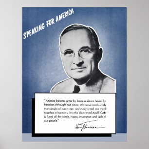 President Truman -- Speaking For America Poster