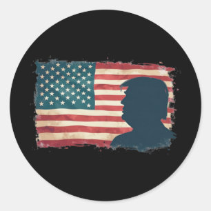 President Trump 2024 American Patriot Democracy 1 Classic Round Sticker