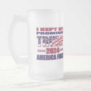 President Trump 2024 Frosted Glass Beer Mug