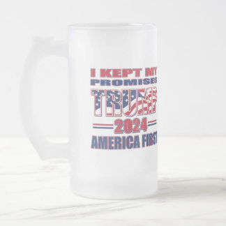 President Trump 2024 Frosted Glass Beer Mug