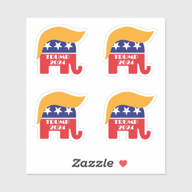 President Trump 2024 GOP Republican Elephant Hair (Sheet)