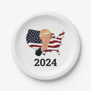 President Trump 2024 party plates. Paper Plates