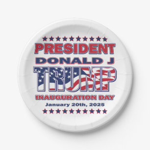 President Trump 2025 Inauguration Paper Plate