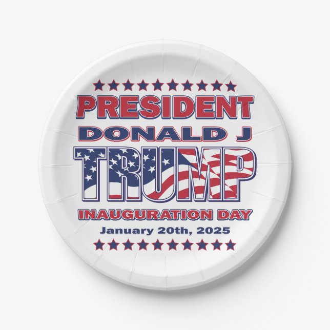 President Trump 2025 Inauguration Paper Plate (Front)