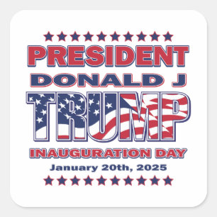 President Trump 2025 Inauguration Square Sticker