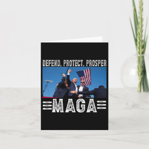 President Trump 45 47 Mega Defend Protect Prosper Card