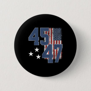 President Trump 45 47 Vintage American Flag 6 Cm Round Badge