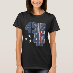 President Trump 45 47 Vintage American Flag  T-Shirt