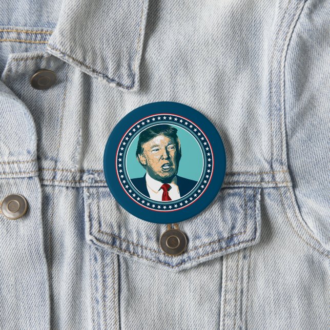 President Trump 7.5 Cm Round Badge (In Situ)